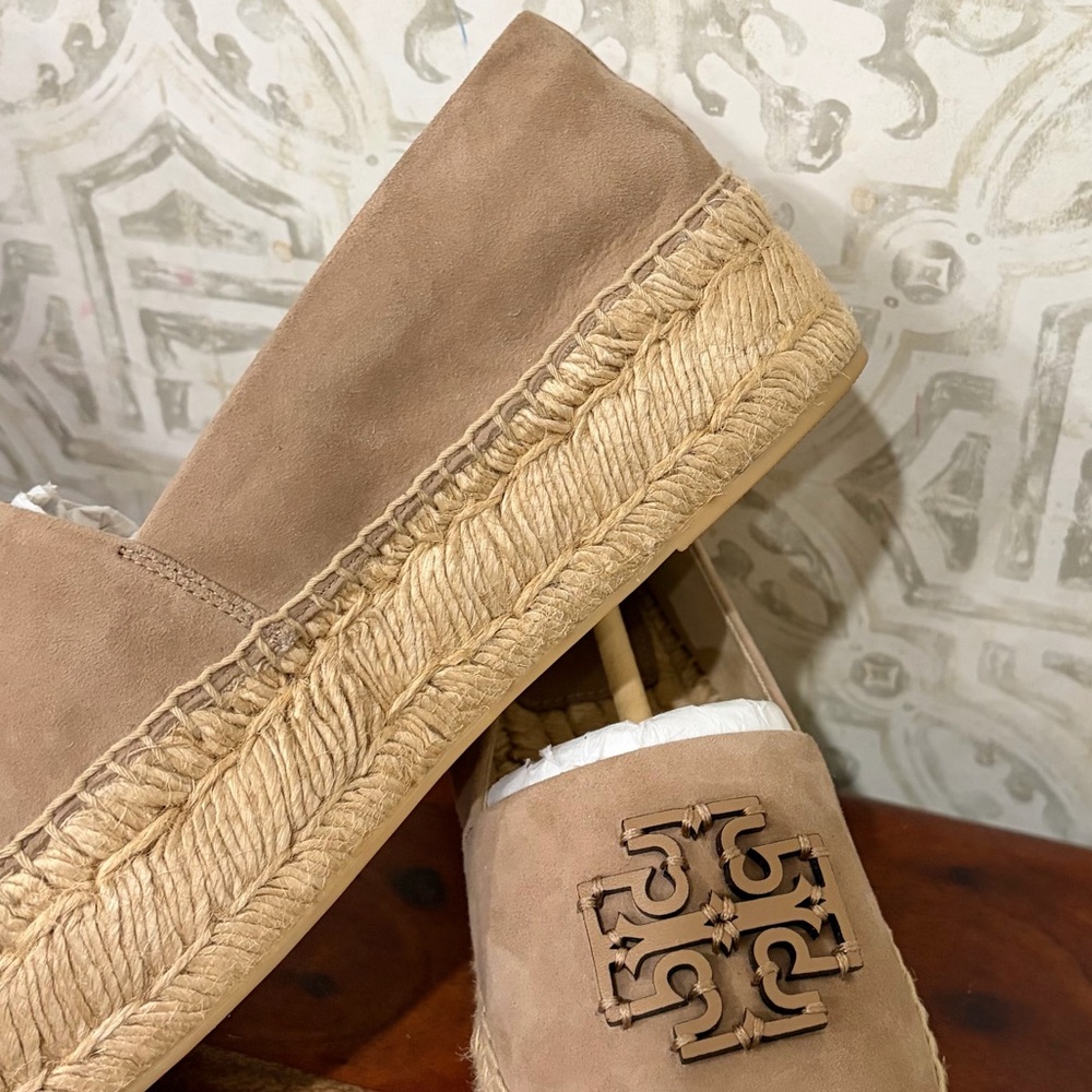 Tory Burch Suede Platform Espadrilles in “Almond Flour” SZ 8, NEW IN BOX! $275 - Picture 9 of 12